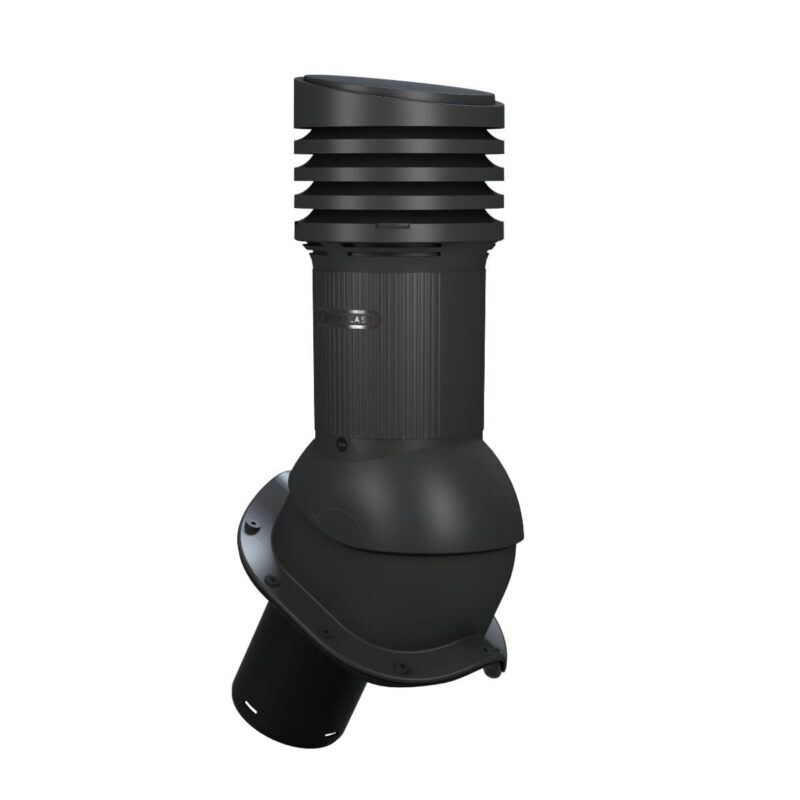 Ventilatsiooni läbiviik viielainelisele laineplaadile Wirplast Perfekta E must Ø125mm, soojustatud