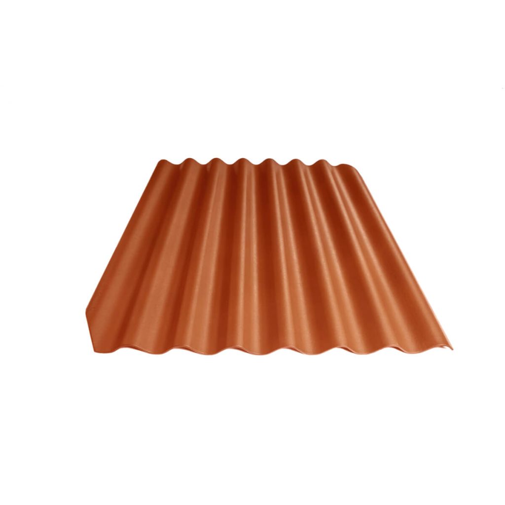 Värvitud eterniit laineplaat Eternit Klasika tellisepunane 1250×1130 mm